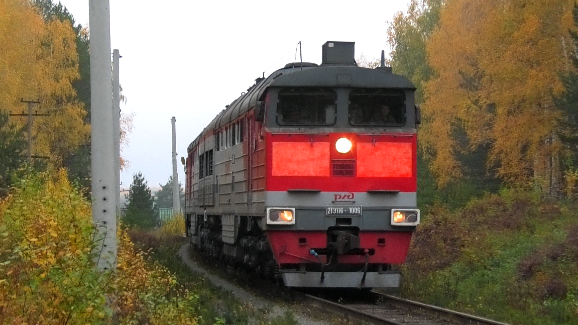 2ТЭ116К-1006 с грузовым поездом