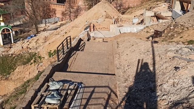 Строительство/воссоздание Кремлëвского фуникулёра (элеватора) в Нижнем Новгороде // Апрель 2023