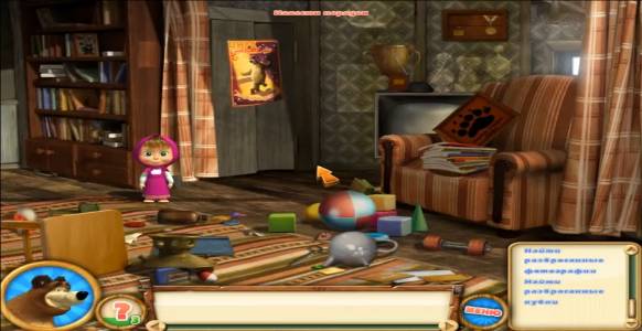 Маша и Медведь - Кроссворд и Найди предмет