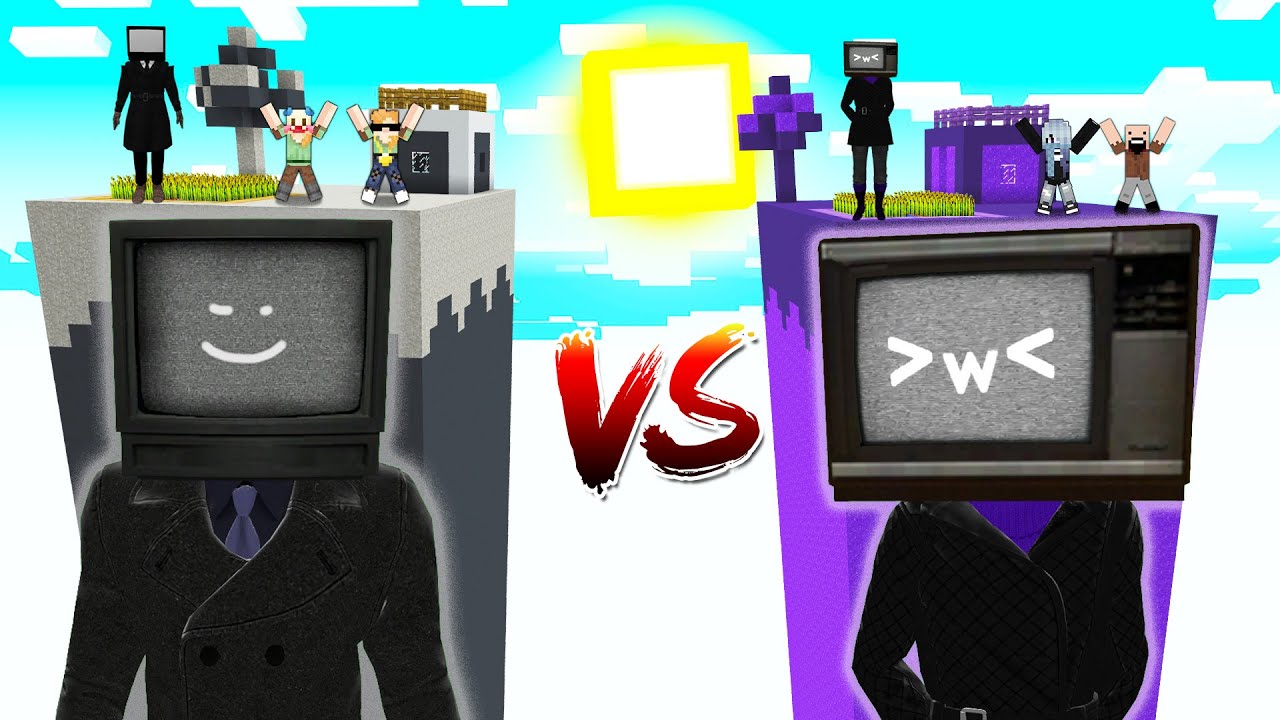 Чанк ТВ МЕН против чанка ТВ ВУМЕН в майнкрафт ! TV MAN VS TV WOMAN SKIBIDI TOILET MINECRAFT