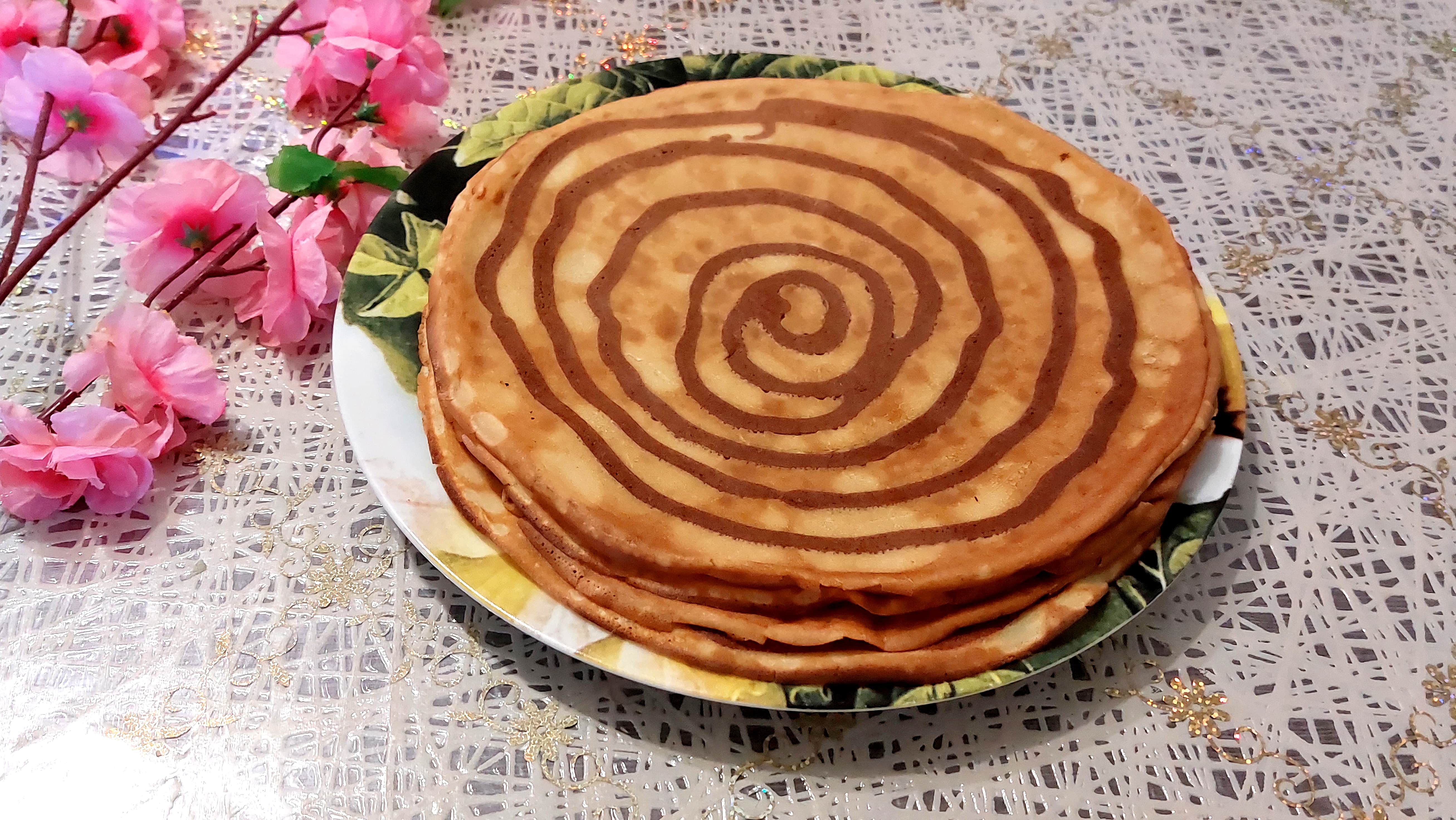 БЛИНЫ С ШОКОЛАДНЫЙ СПИРАЛЬКОЙ.??