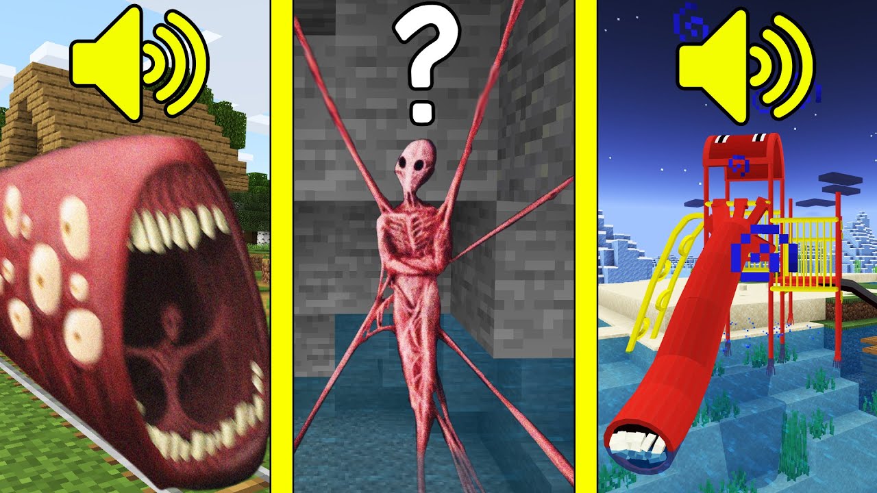 Угадай SCP МОНСТРА по звуку в МАЙНКРАФТ #5 ! ПОЕЗД ПОЖИРАТЕЛЬ ДЕТСКАЯ ГОРКА MINECRAFT