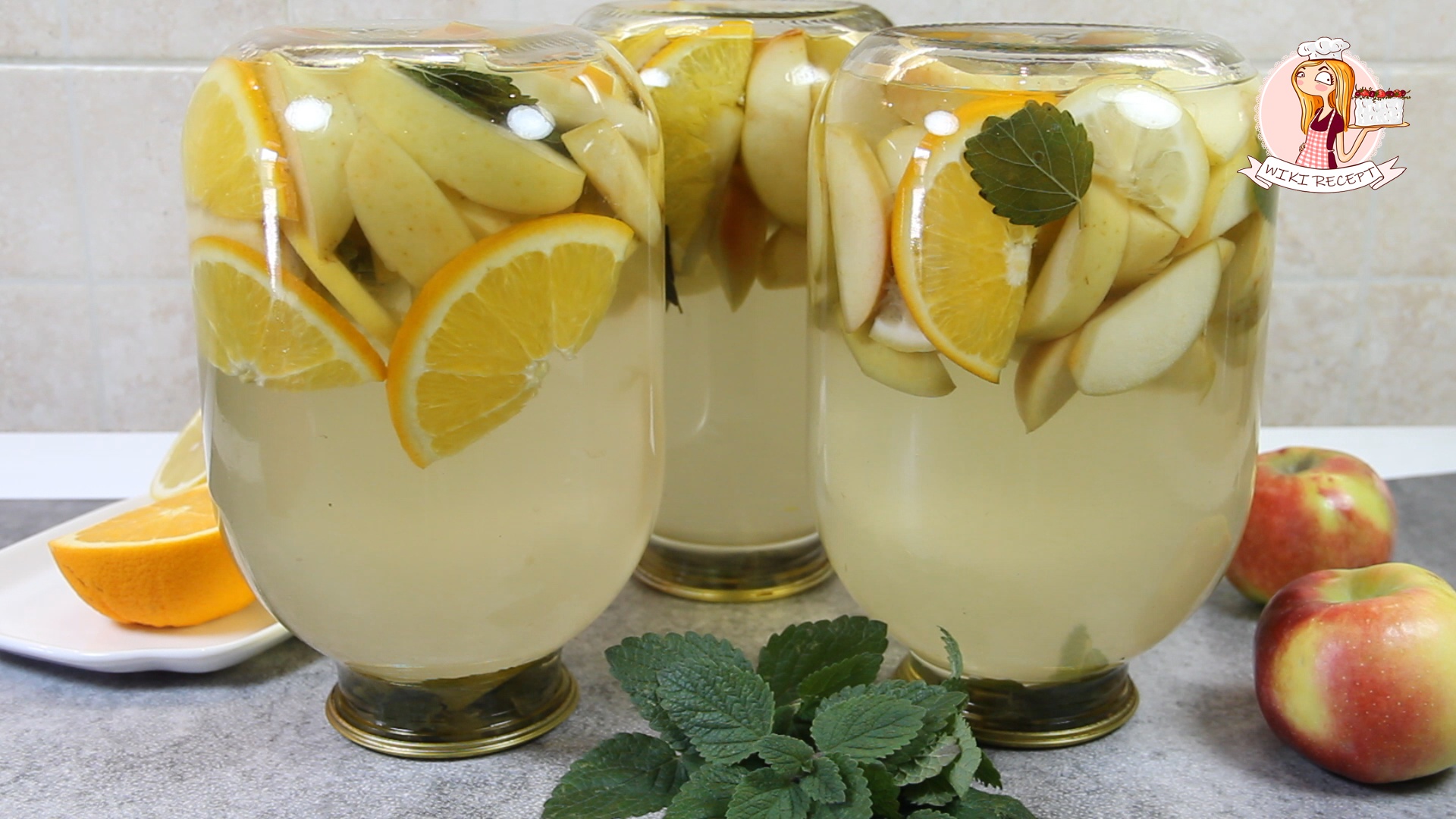 КОМПОТ «ЯБЛОЧНЫЙ МОХИТО» на зиму – очень ароматный компот из яблок