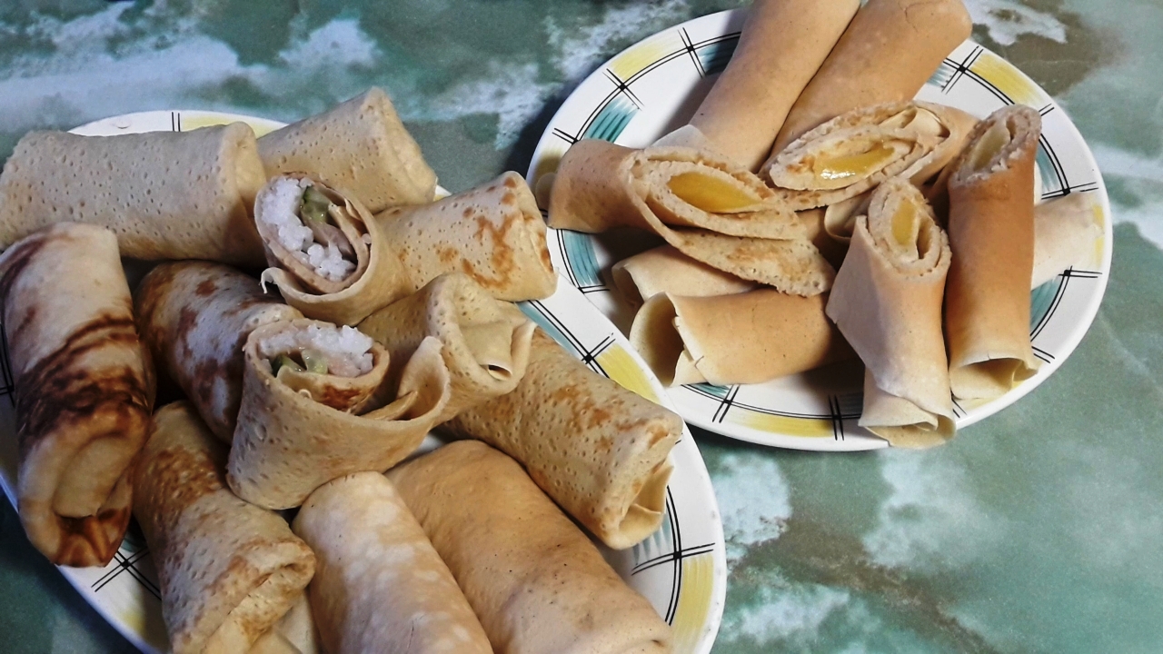 Масленичные роллы или блины с сыром и роллы блинные