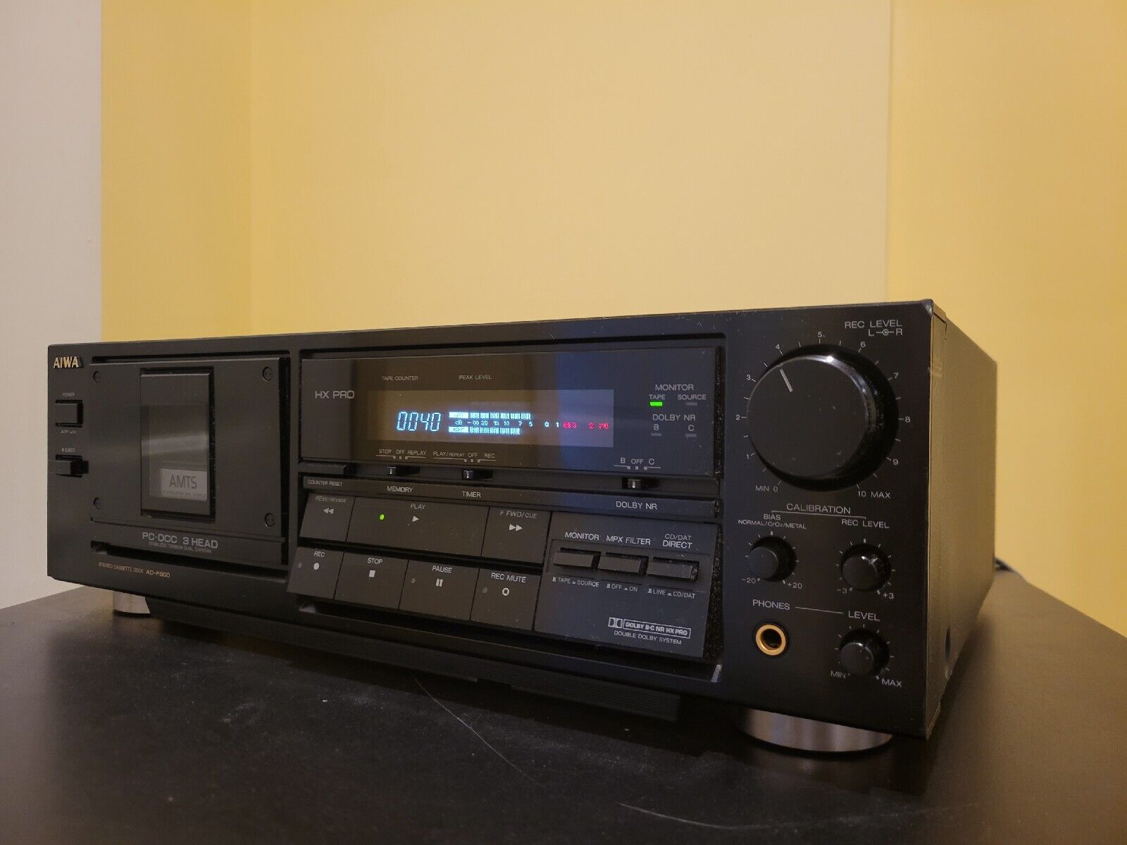 Кассетная дека Aiwa AD-F800 с 3 головками и двумя цапфами-ЯПОНИЯ-1989-год