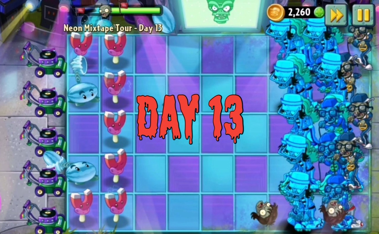 Наконец-то!? Прошёл 13-ый уровень Neon Mixtape Tour в PvZ2 (2022)!?
