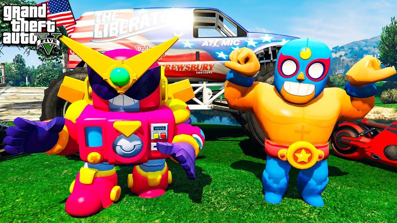 ВОЛЬТ РАЗНОСИТ ЭЛЬ ПРИМО БИТВА БРАВЛЕРОВ В ГТА 5 МОДЫ BRAWL STARS ОБЗОР МОДА В GTA 5 ИГРЫ ВИДЕО MODS