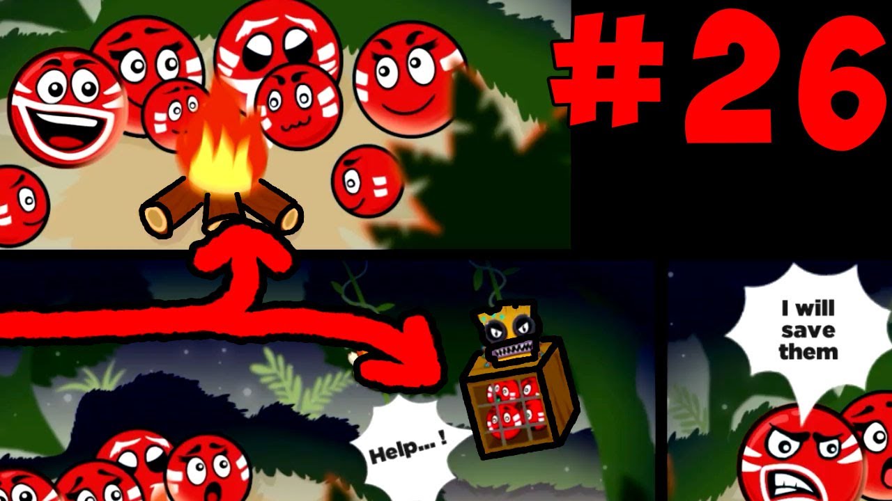 Племя красных шариков попало в  беду. Красный шарик спешит на помощь 26 серия  Игры на телефон