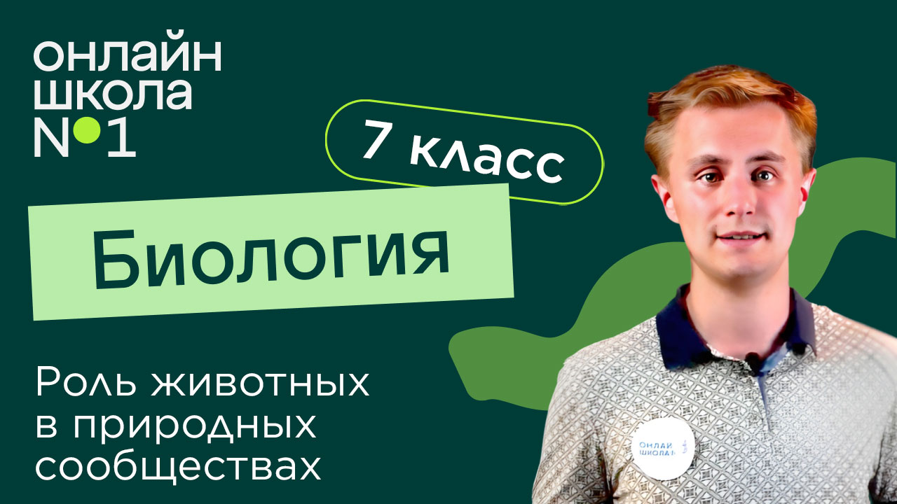 Роль животных в природных сообществах. Видеоурок 35. Биология 7 класс