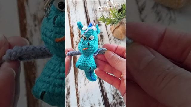 Крошка-Дракон брелок морская волна