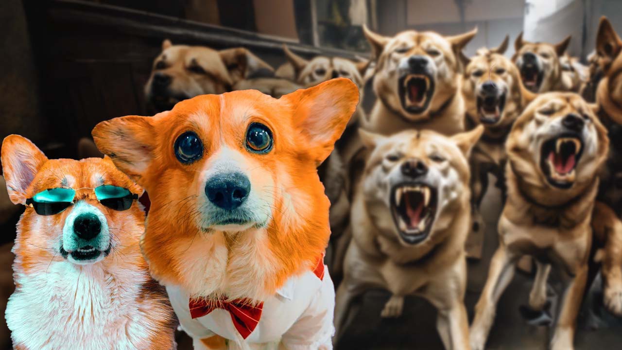 КЕКС И КОРЖИК ПОБЕДИЛИ СТАЮ из 6 СОБАК!! (Хаски Бандит) Говорящая собака