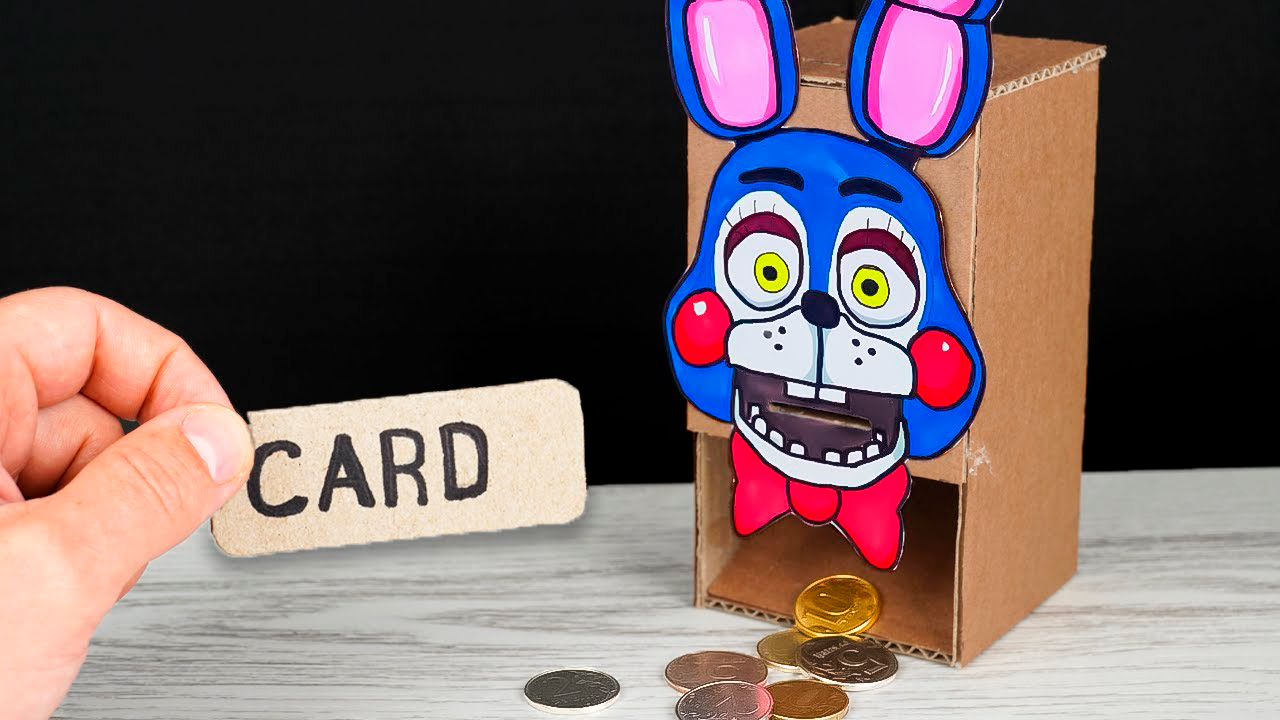 Как сделать копилку из картона ФНАФ Банкомат своими руками на поделки самоделки