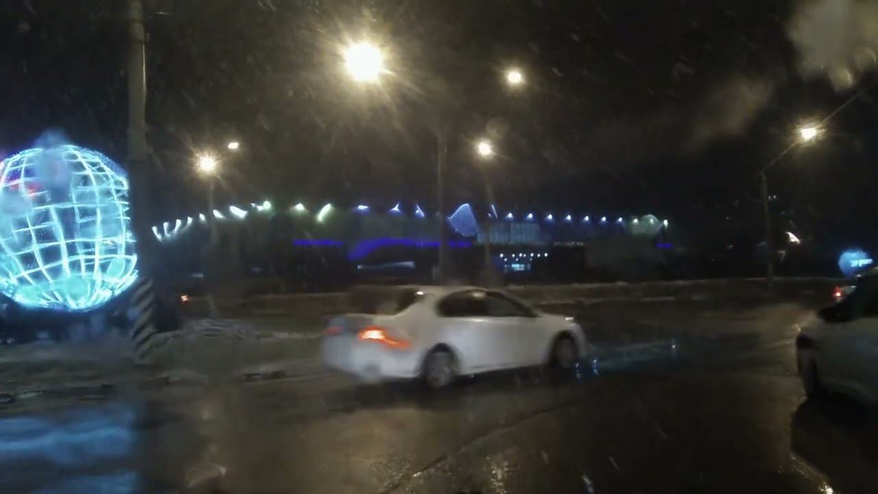 Едем по ночному предновогоднему Энгельсу - 24.12.2023.