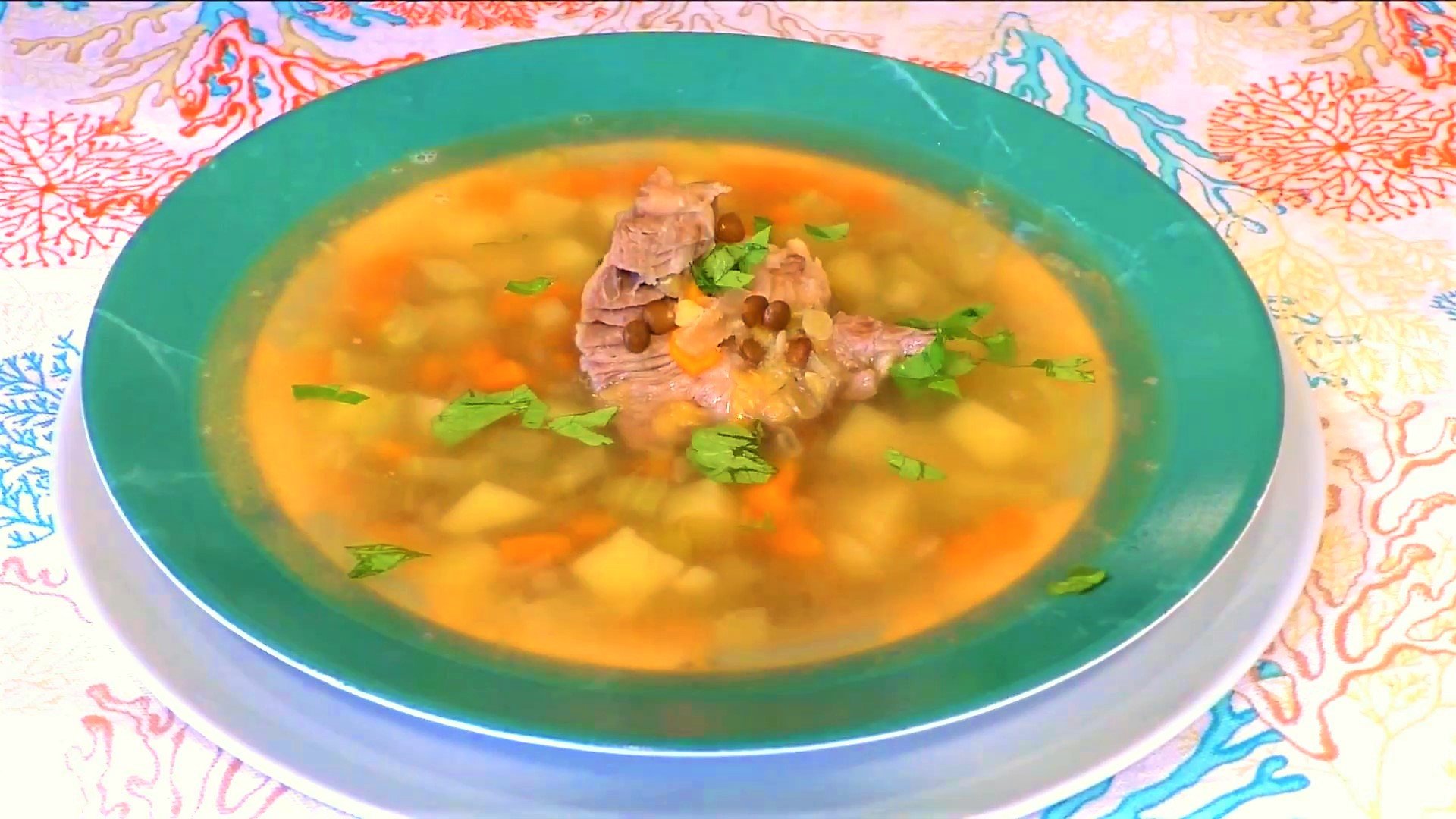 Чечевичный суп с индейкой.