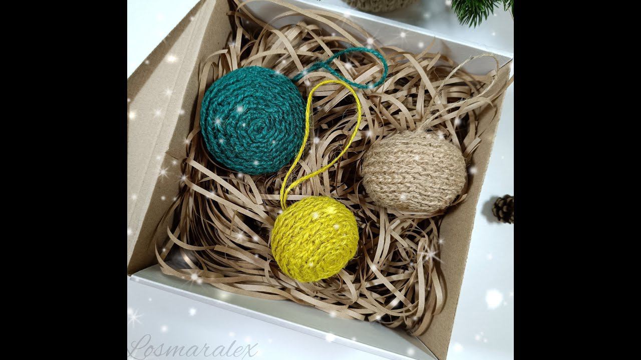 Ёлочные шарики крючком