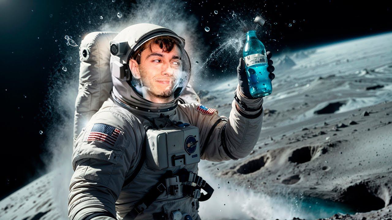 Что Если Открыть Бутылку Воды на Луне?