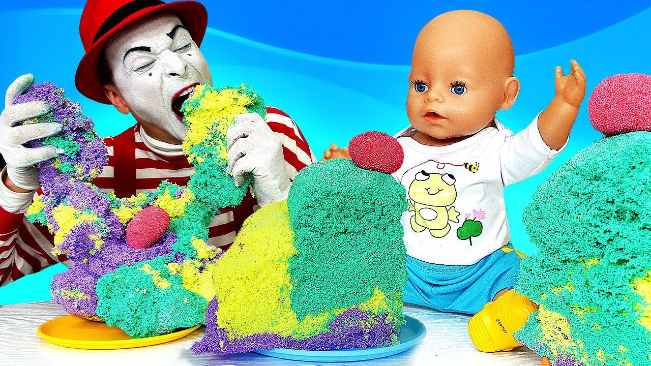 Видео куклы. Торт для БЕБИ БОН! Весёлые игры для девочек Как Мама. Детские мультики с Baby Born