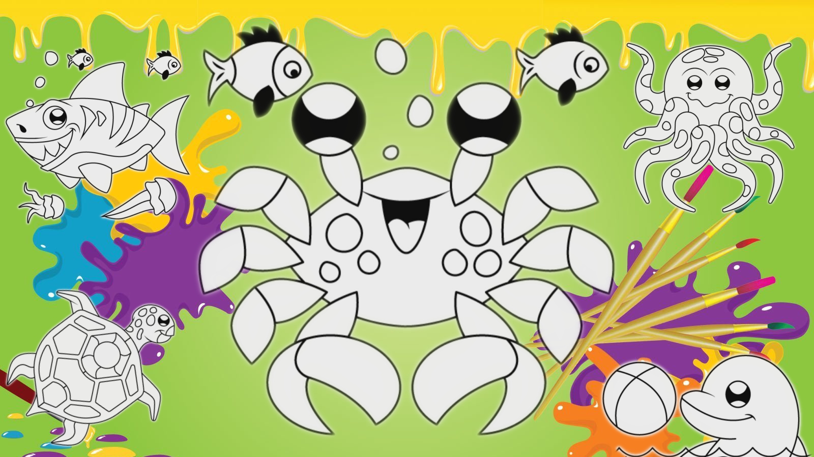 Детские раскраски - Морские обитатели!