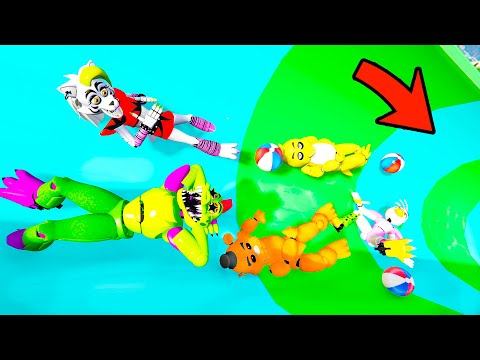 СПУСК СО СКОЛЬЗКОЙ ГОРКИ ЗА АНИМАТРОНИКОВ в АКВАПАРКЕ ГТА 5 МОДЫ! ОБЗОР МОДА в GTA 5 SECURITY BREACH