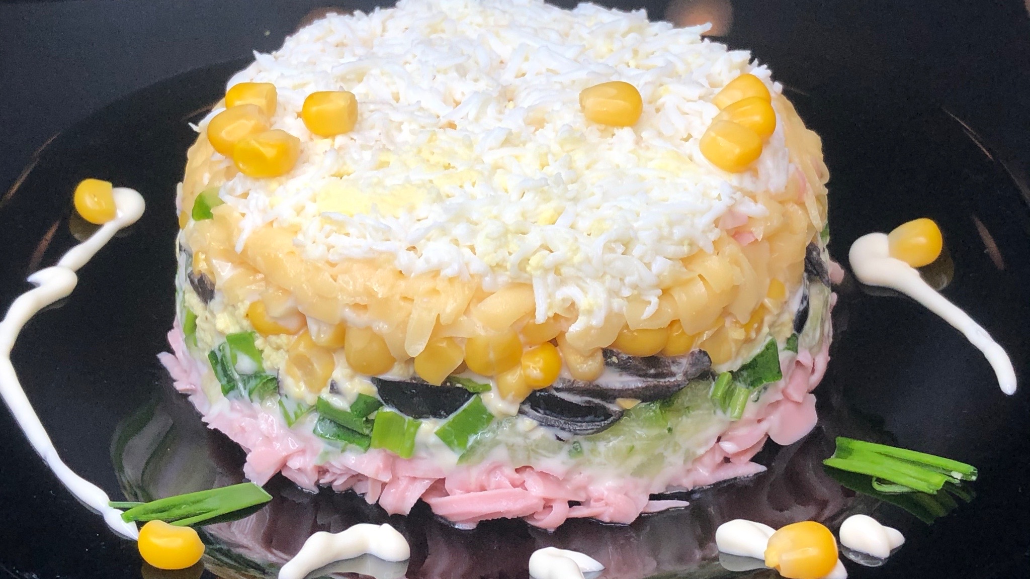 Салат с колбасой и кукурузой | салат с колбасой| салат| рецепты просто