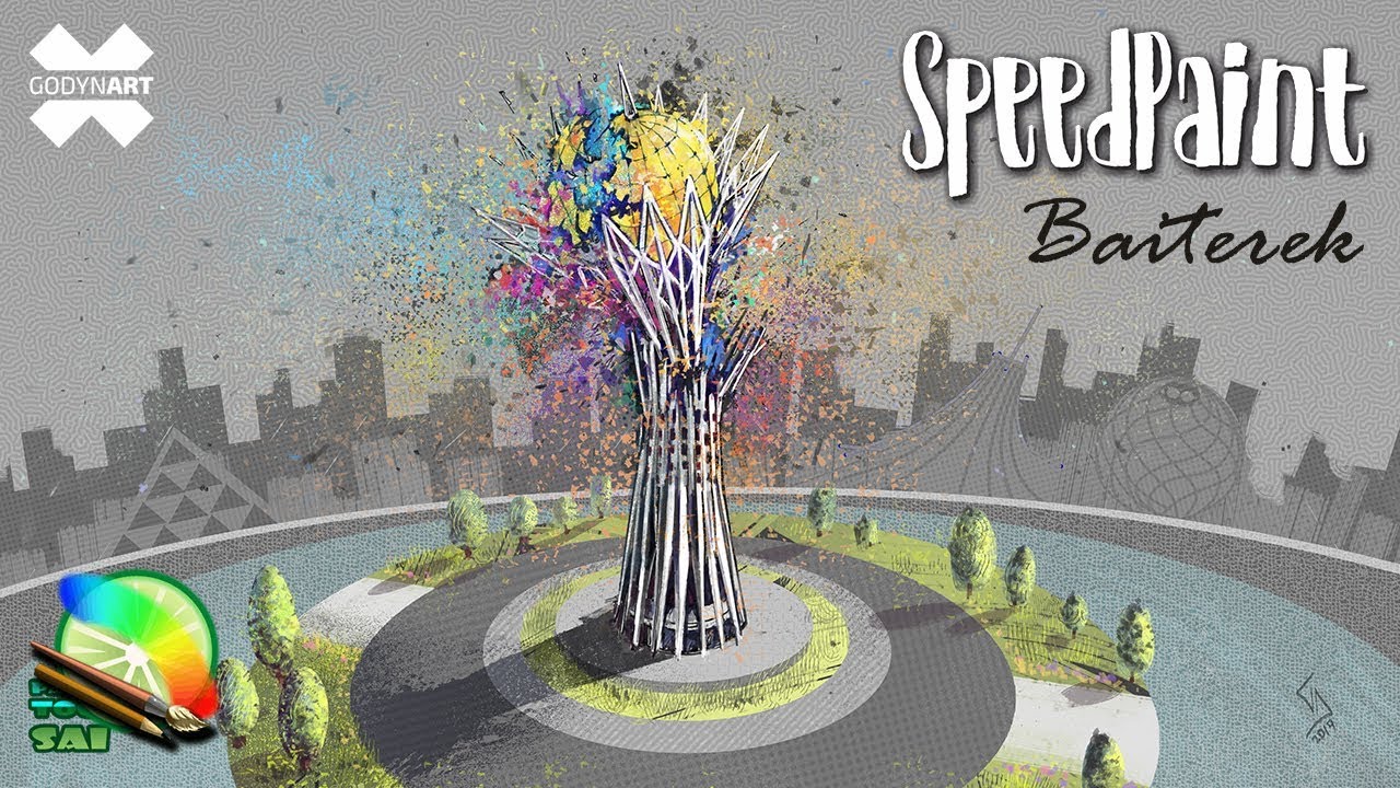 How to draw Baiterek, Astana