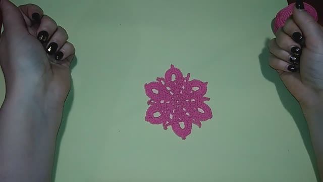 МК Ажурный цветок крючком. Схема узора.