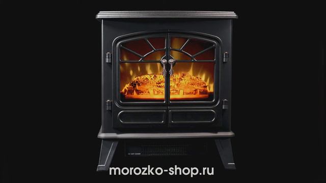 Светодиодный камин МОДЕРН БИВАЛВ, чёрный, имитация живого пламени, 51х56 см, диммер, 483568