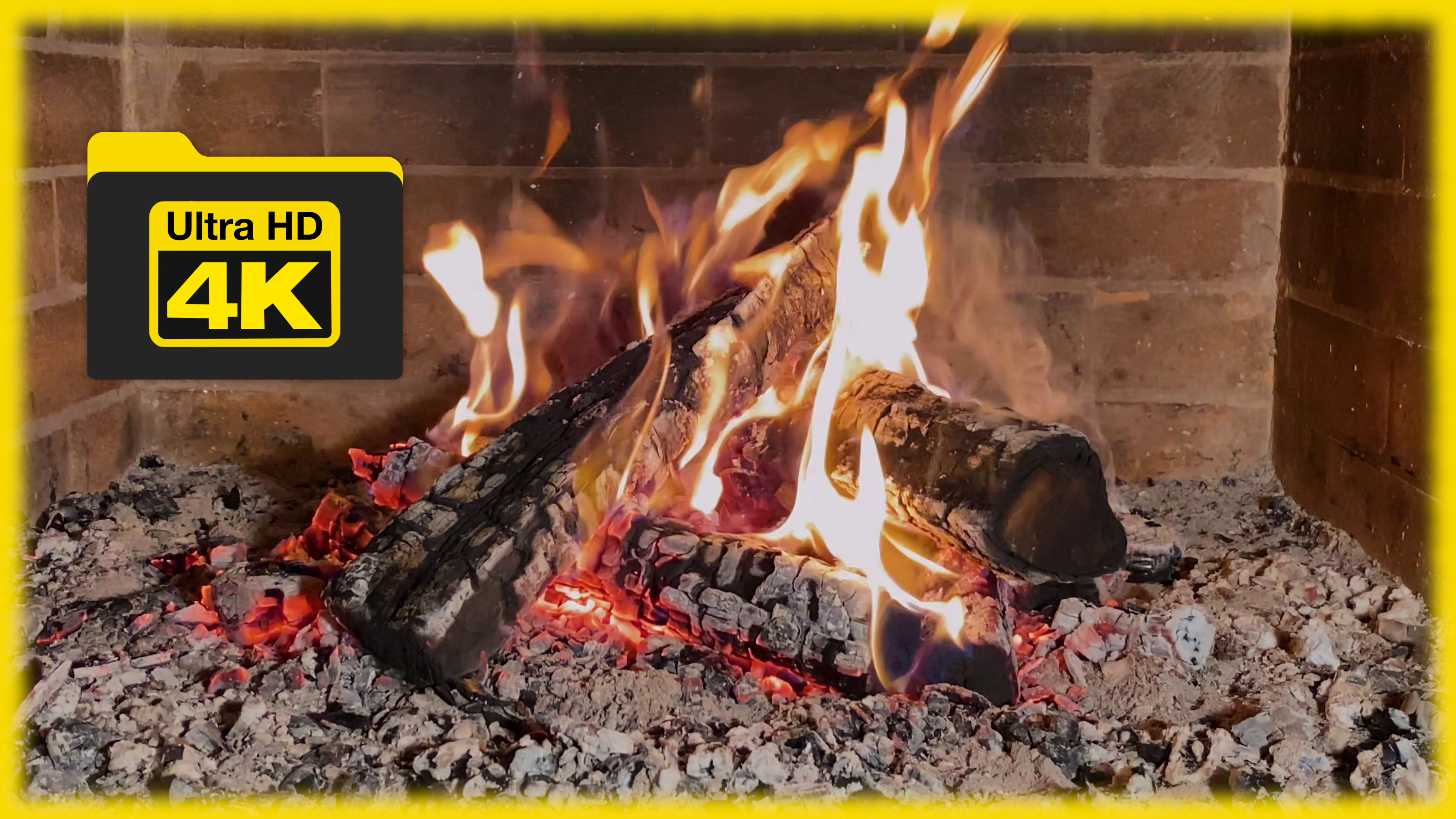 Сияющее пламя: расслабляющее видео с камином в 4К