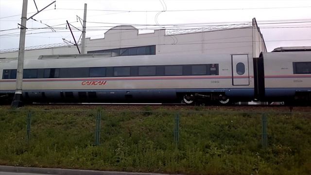 Сапсан пролетает рядом с Американскими мостами.wmv