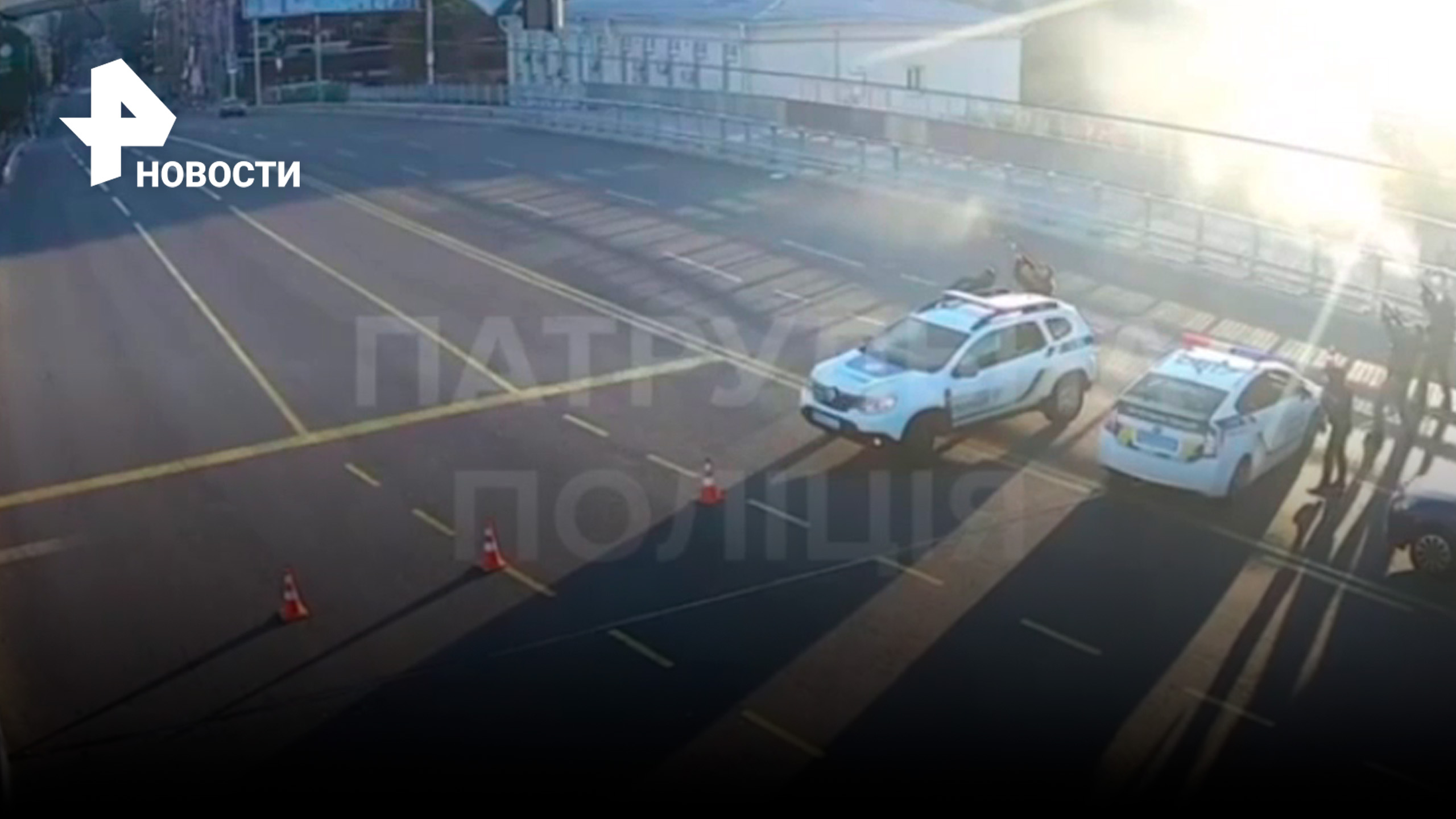 Момент стрельбы по дронам над Киевом / РЕН Новости