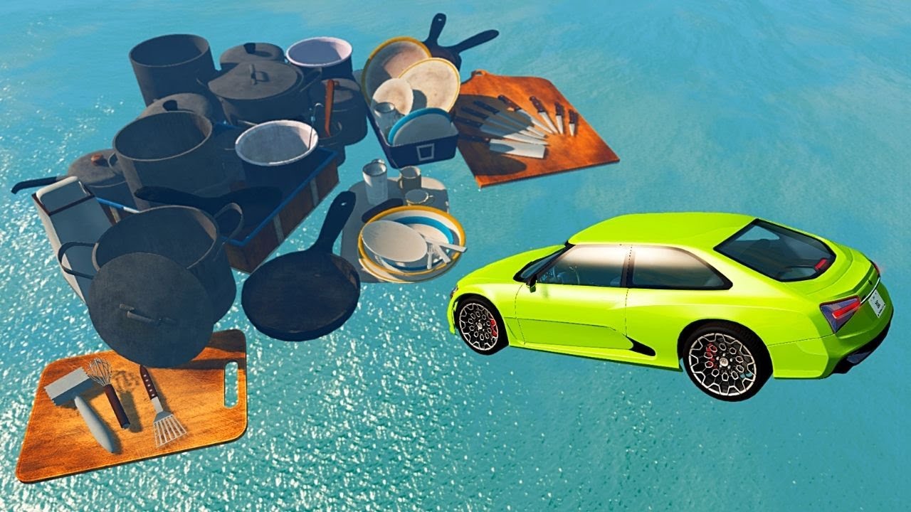 Машины прыгают в кухонную посуду | Мультфильмы для детей - ? Мир машинок ?