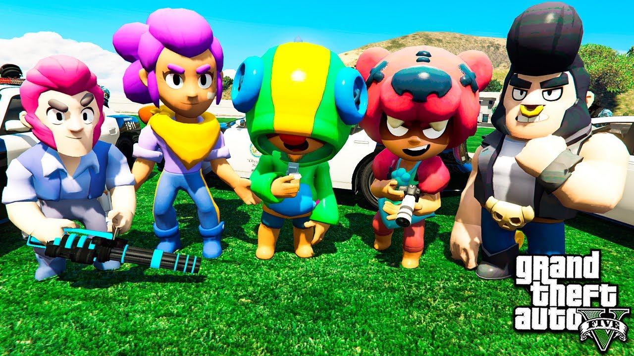 ЛЕОН И ЭЛЬ ПРИМО ПРОТИВ ПОЛИЦИИ БРАВЛ СТАРС В ГТА 5 МОДЫ! BRAWL STARS ОБЗОР МОДА В GTA 5! ИГРЫ ВИДЕО