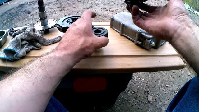 Мотобуксировщик SHARMAX S380 1250 HP8 - дефектация редуктора!