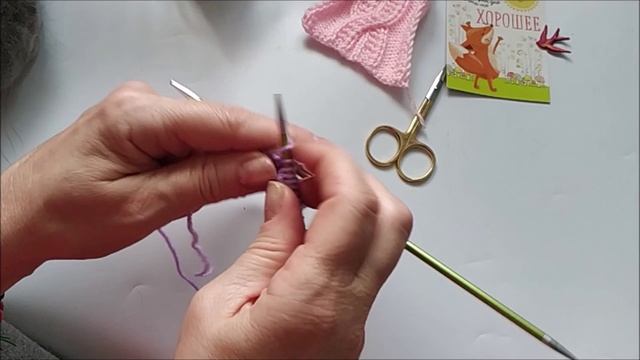 Очень красивый узор "Коса с тремя перекрещиваниями и платочной ввязкой внутри косы" МК 
 + схема