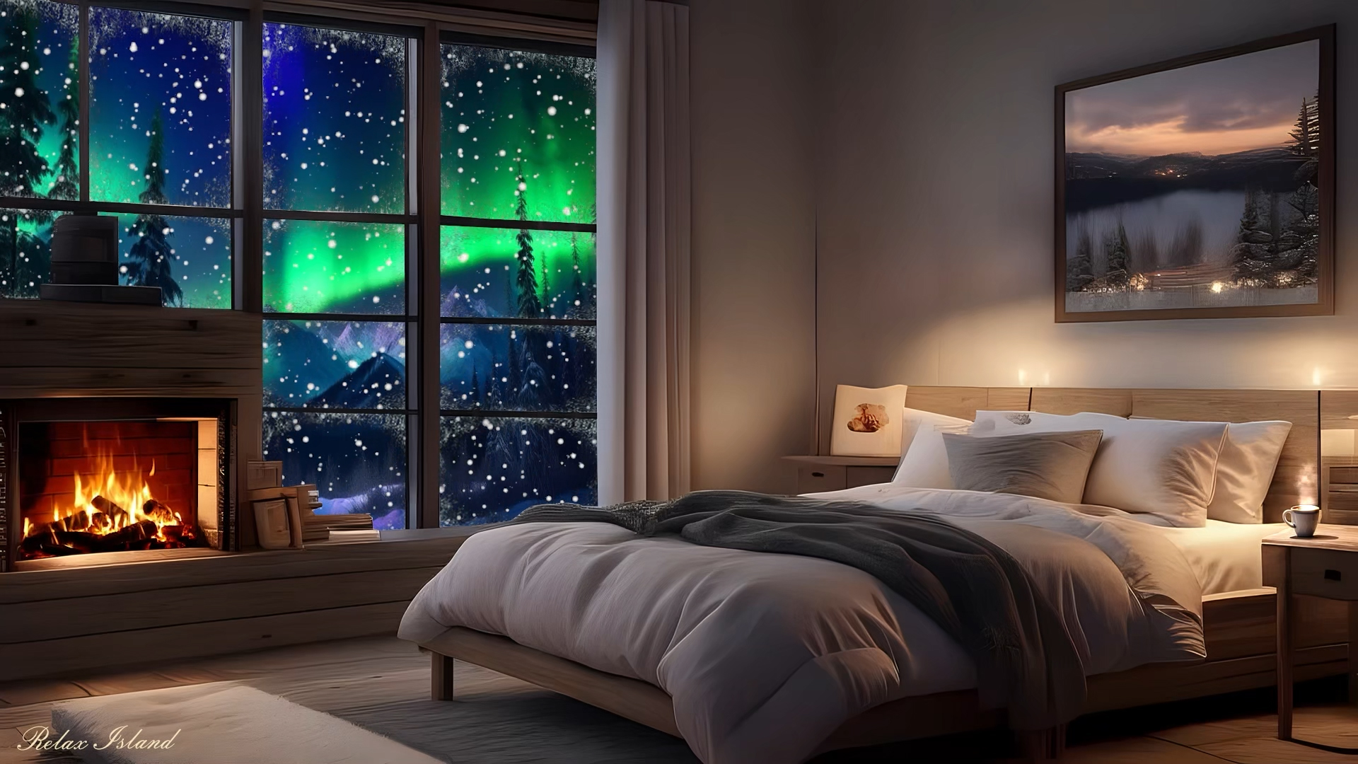 Звук камина и нежный Джаз для релаксации в уютной спальне ? Спокойная джазовая музыка и Блюз