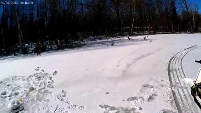 Последний лёд! (3) - внезапно вернулась зима! Рыбалка 30.03.2023г.