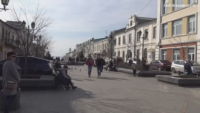 Владивосток Адмирала Фокина,Океан,Спортивная набережная (7 апреля 2017).