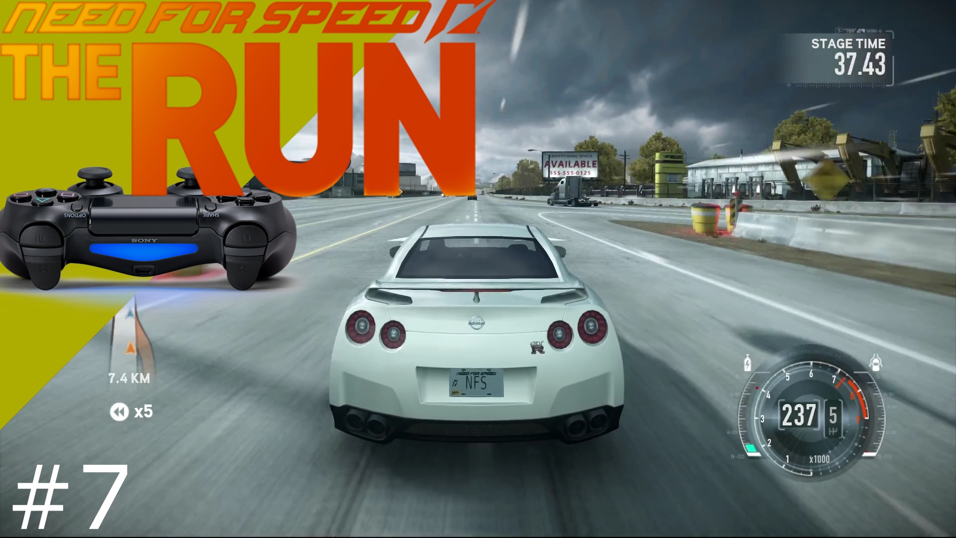 Need For Speed - the RUN #7 NISSAN GT-R | THE PLAINS - Позиция в гонке 68 | Dualshock 4