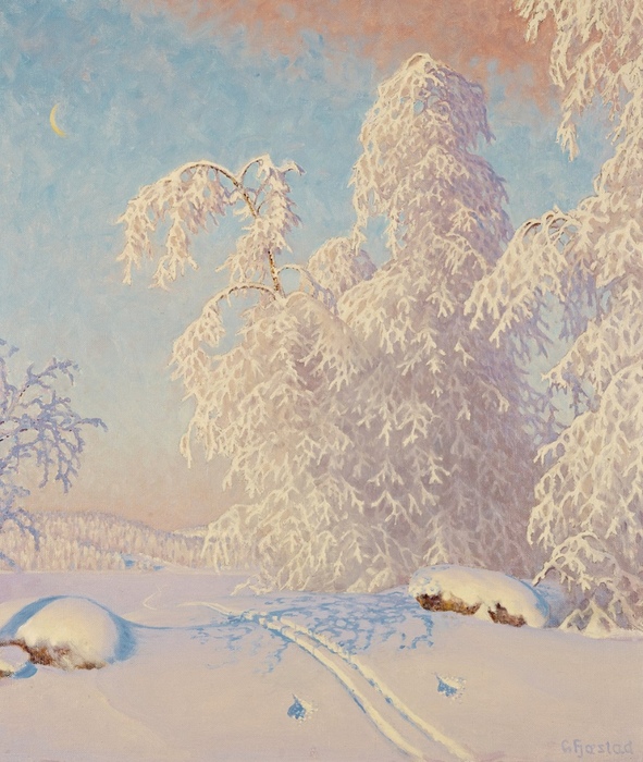 "Зимнее великолепие". Художник Густав Фьестад (1868-1948)