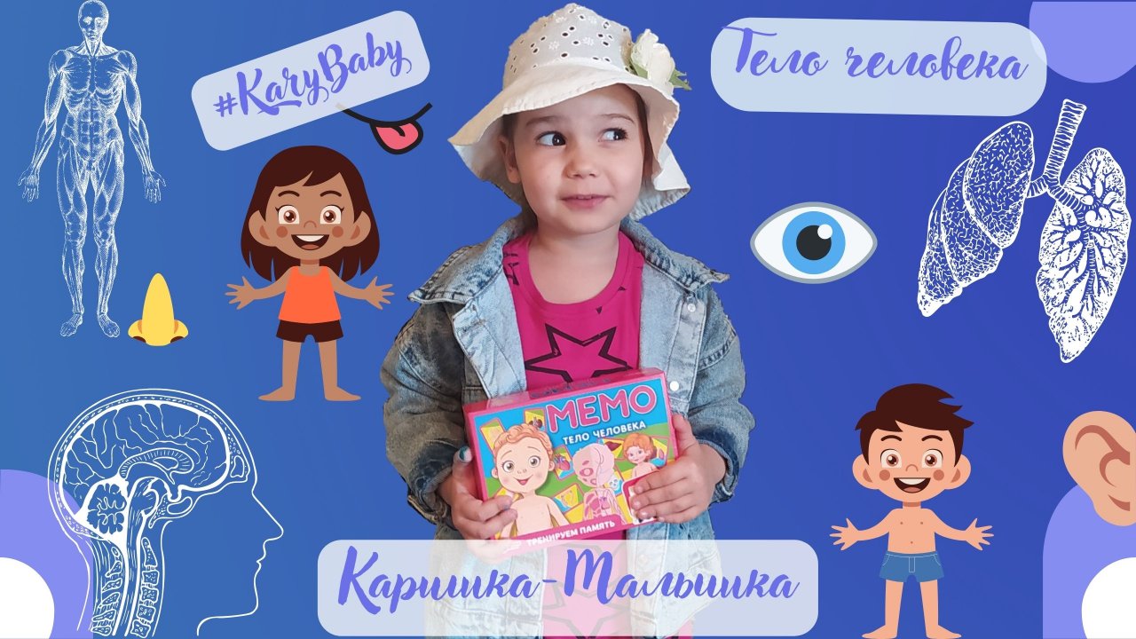 Каришка-малышка | Изучает тело человека | Анатомия человека по карточкам