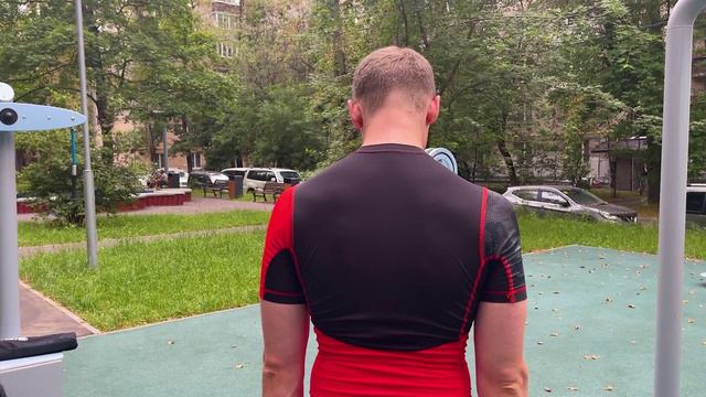 Шраги стоя с резиной - ОФП 13 спина