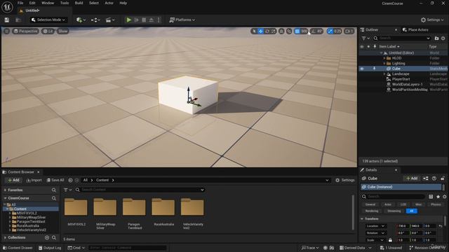 2. UE5 navigation, hotkeys and fundamentals