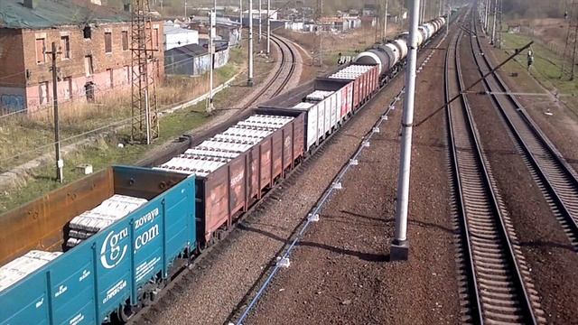 Съемка железной дороги с моста недалеко от Обухово