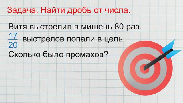 Задача. Найти дробь от числа