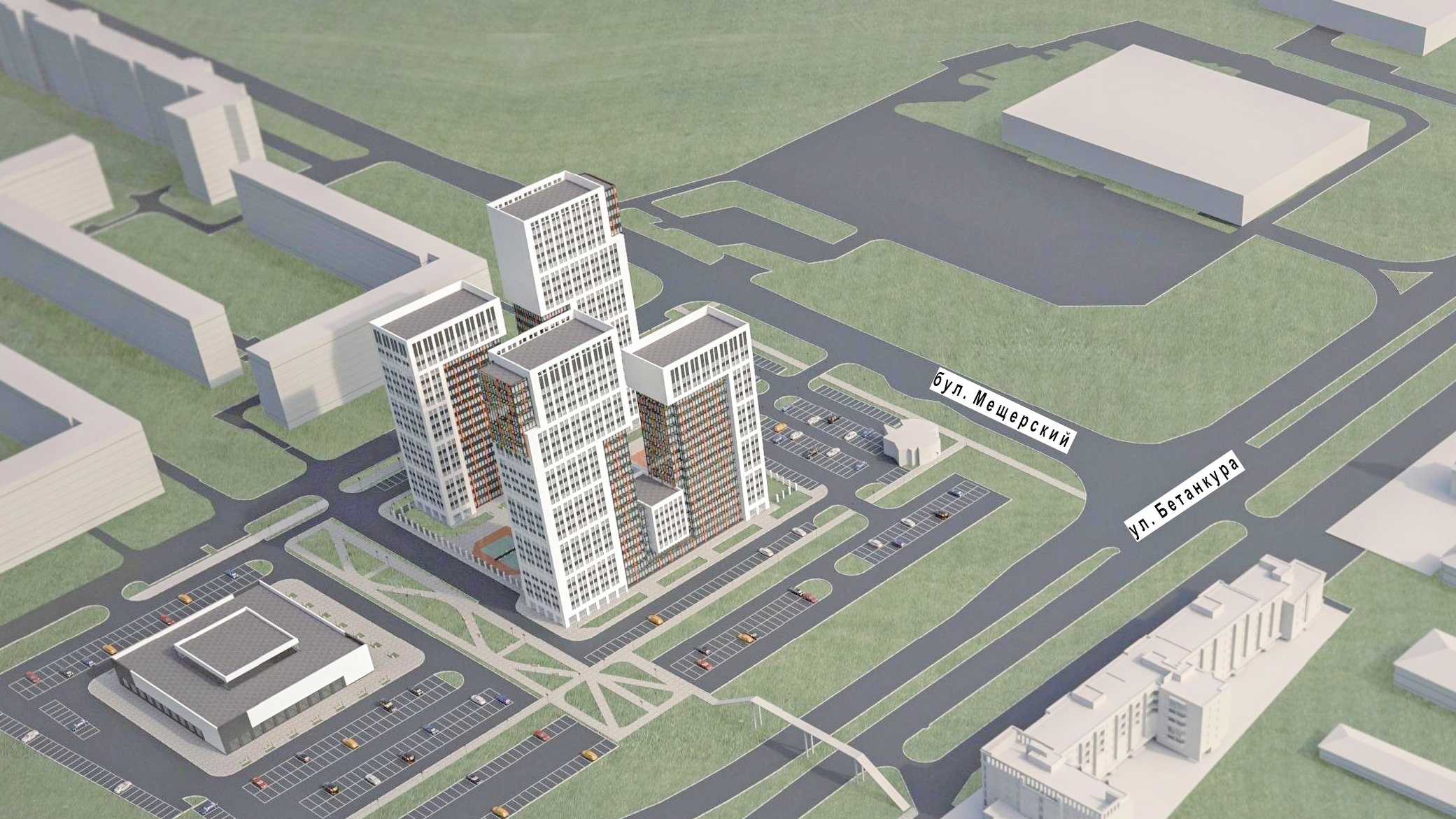 Площадка под застройку многоквартирными домами в микрорайоне Мещерское озеро // Июль 2022