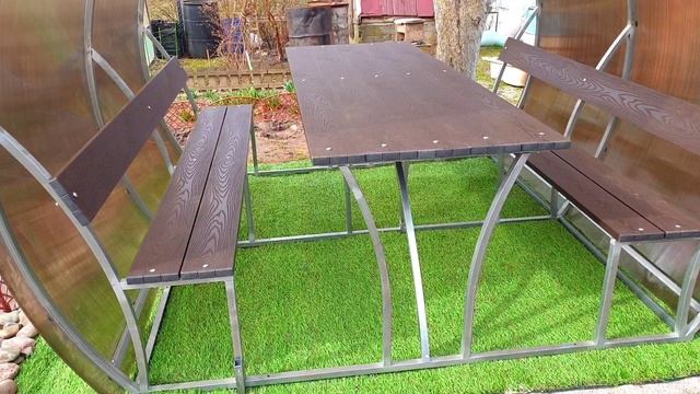 Супер бюджетная беседка за 1 час. Поликарбонат бронза.