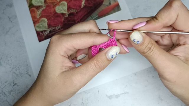 Узор "Сердечки" крючком