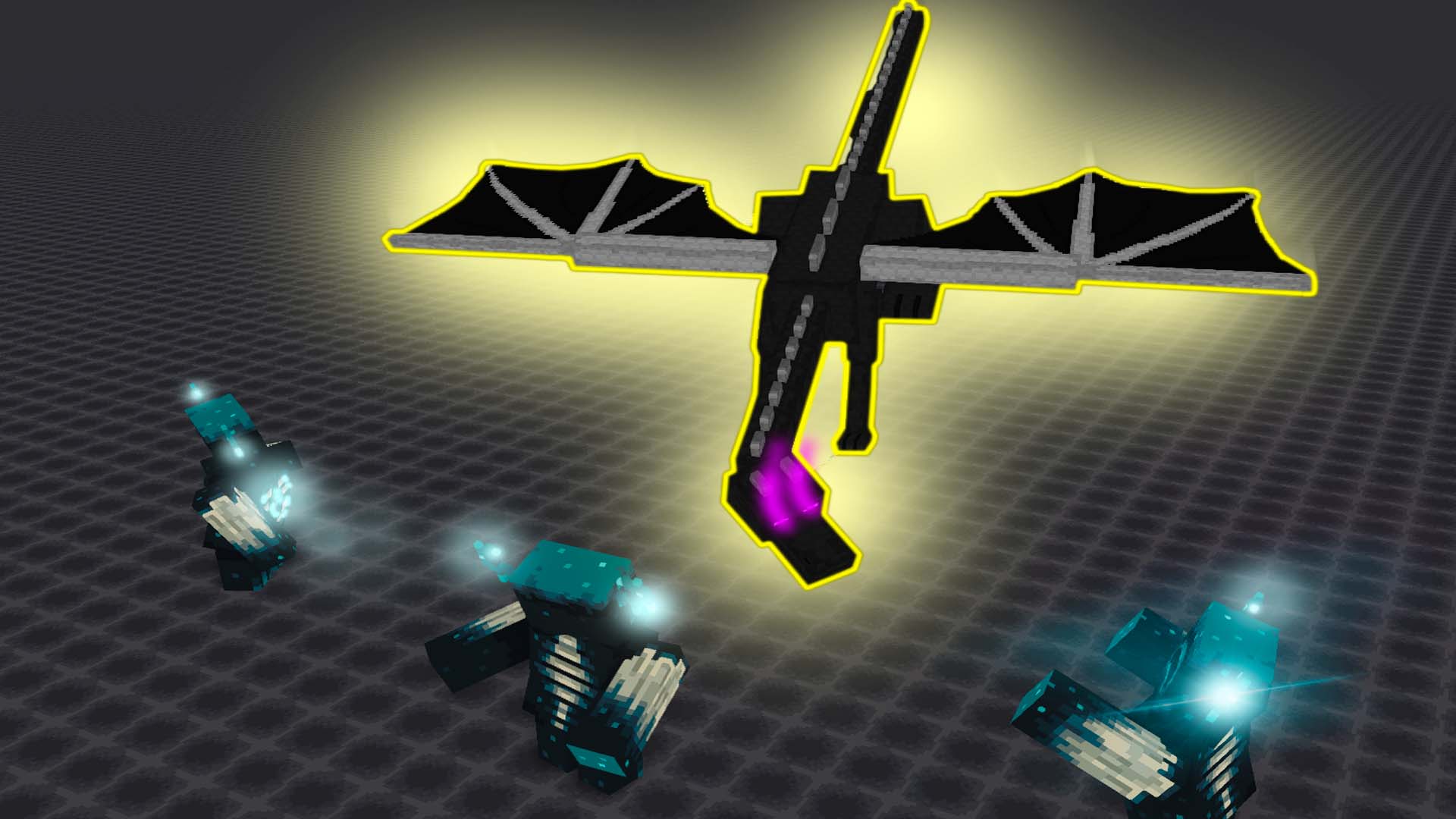 Вардены против Эндер Дракона в майнкрафт 1.19