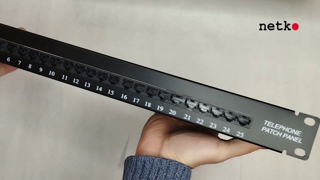 68291 Патч-панель телефонная UTP, 19", 25 портов RJ45, cat.3, 1U, Krone Type, "SB"