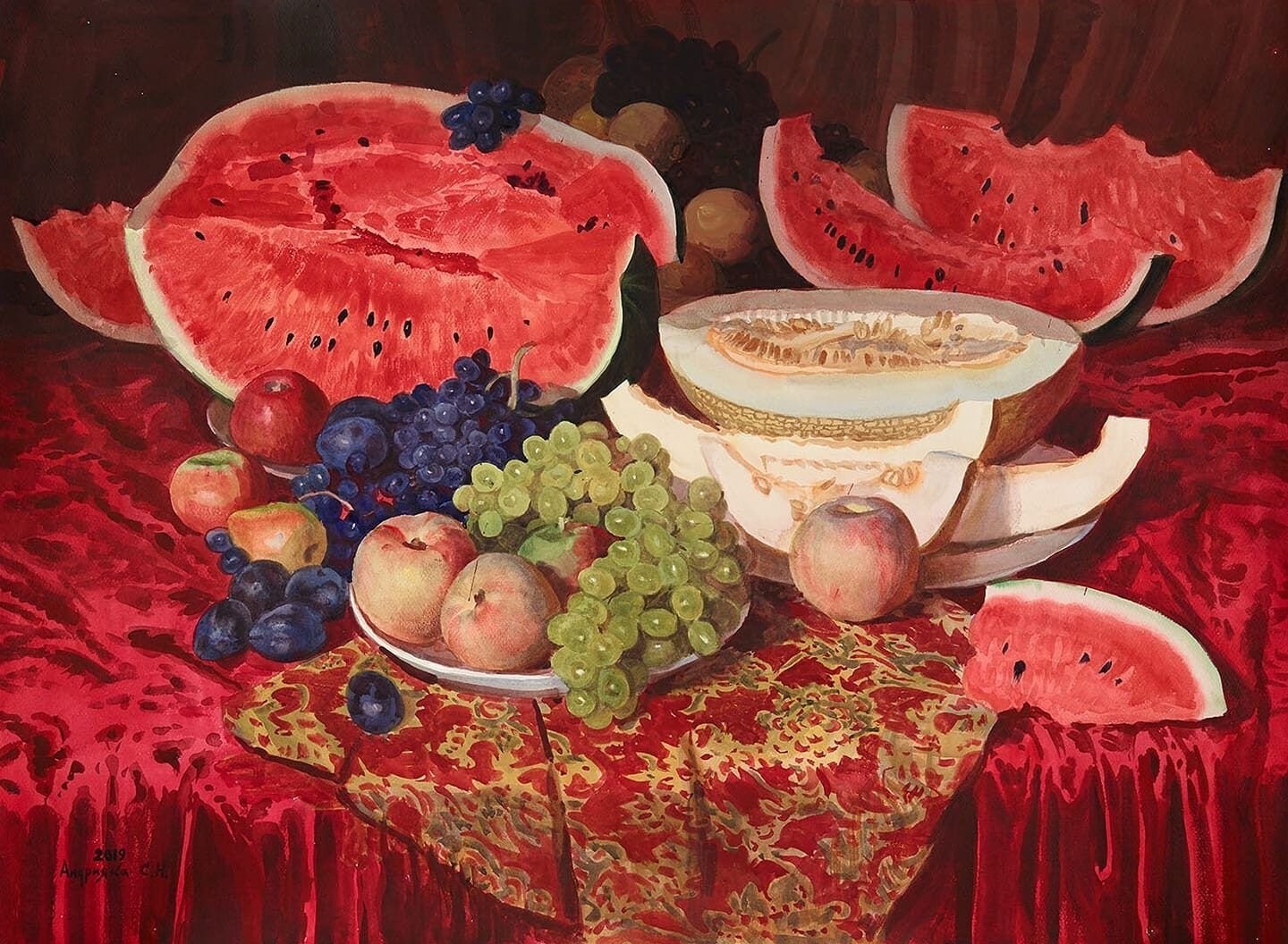 Многослойные акварельные натюрморты Сергея Андрияки